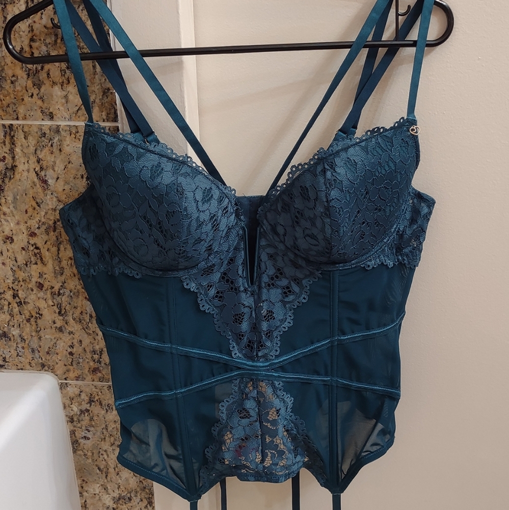 NEW Lovehoney Basque Corset Size 1x/2x Plus Teal